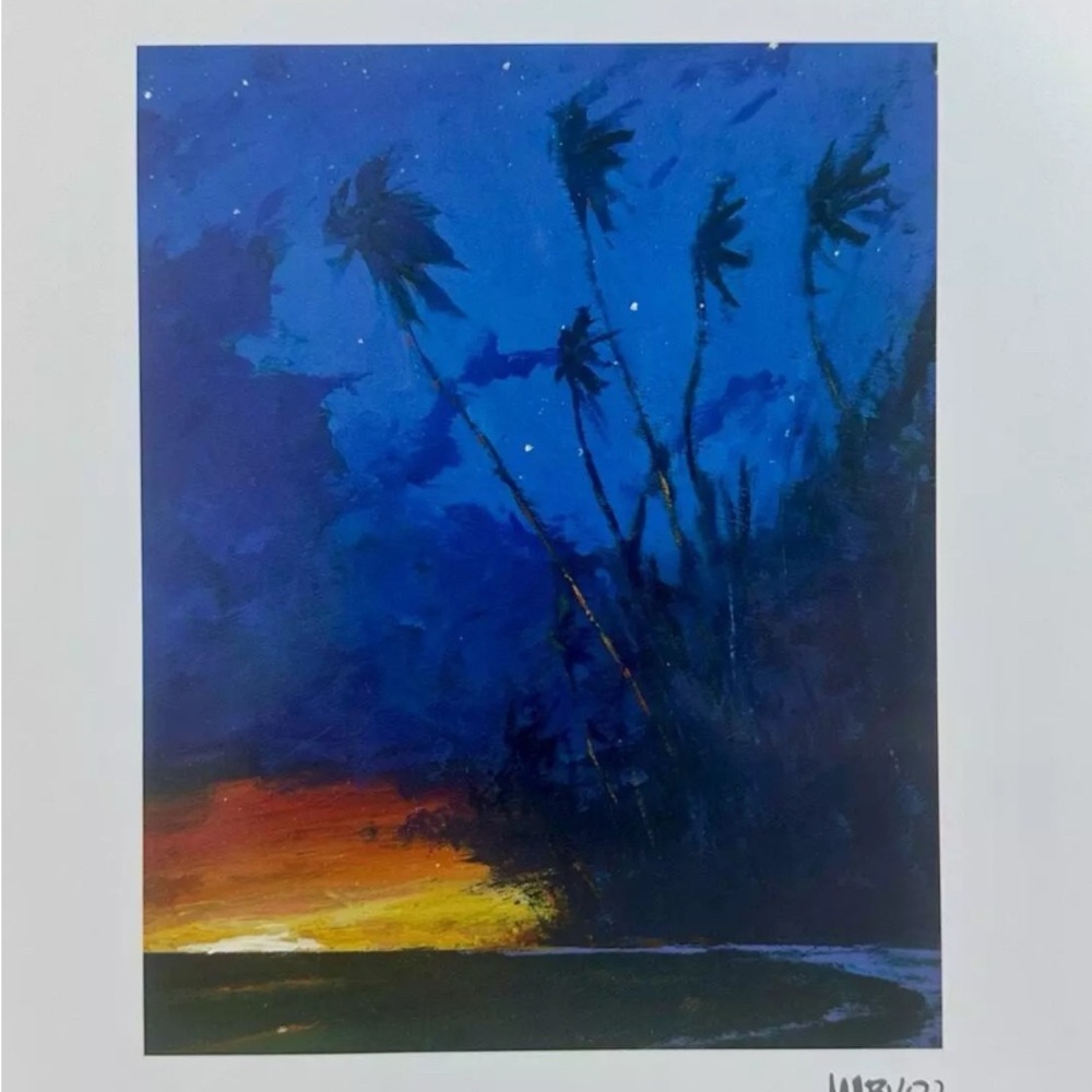 Blue and Orange Sunset Art Print